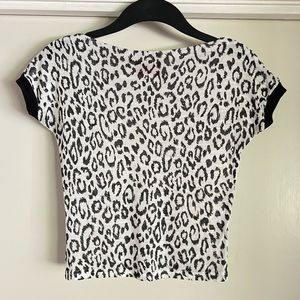 Freddies of Pinewood White Leopard Print Boatneck Top